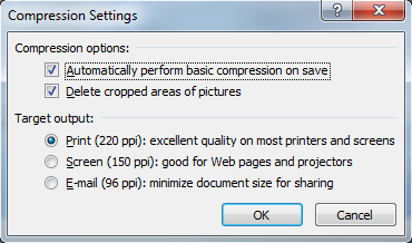 word-compression-settings MS Word compression settings